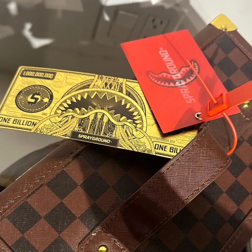 Sprayground Brown Checkered Chataraunga Bag